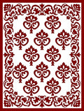 Rich Red Damask Ornamental Pattern Rug
