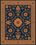 Intricate Golden Floral Border Rug