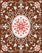 Vine And Floral Medallion Pattern Rug