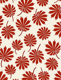 Radiant Red Fan Leaf Pattern Rug