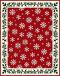 Red Snowflake Border Pattern Rug