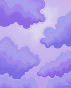 Lavender Swirl Abstract Pattern Rug