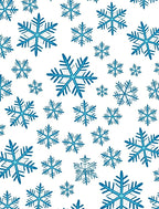 Teal Blue Snowflake Scatter Rug