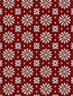 Crimson Snowflake Patterned Art Rug
