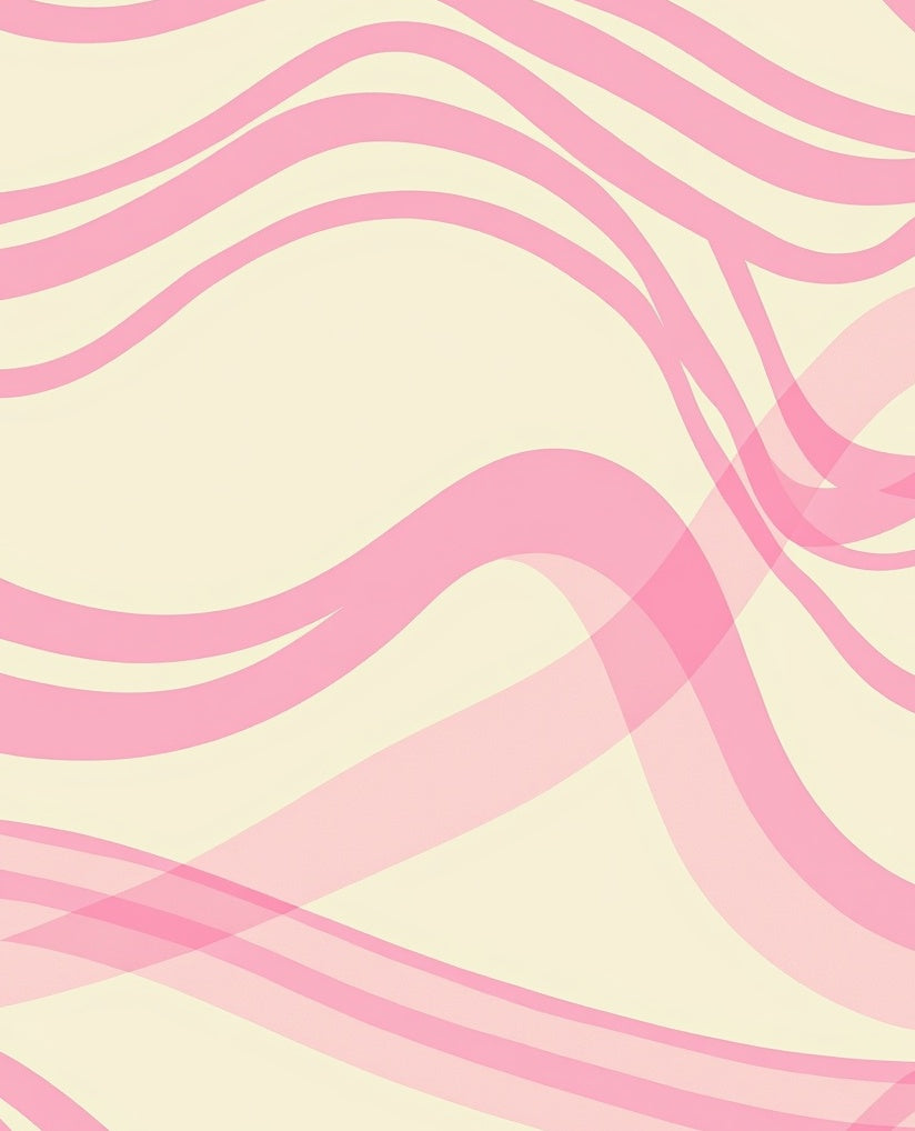 Sweet Pink Wavy Ribbon Pattern Rug