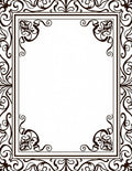 Ornate Scrollwork Black Vintage Frame Rug