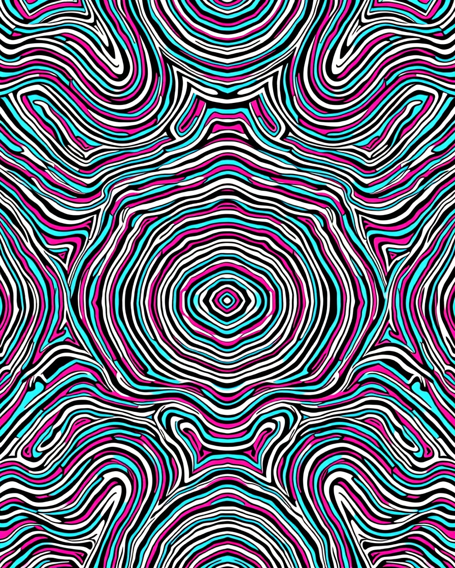 Vibrant Swirled Line Pattern Design Rug