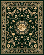 Mystical Moon Insect Floral Pattern Rug