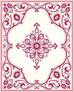 Ornate Floral Scarlet Pattern Rug