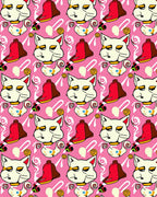 Whimsical Cat Bell Graphic Pattern Rug