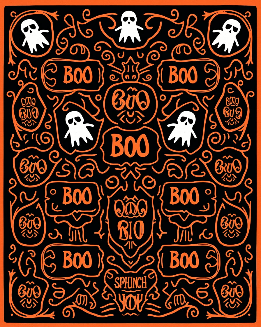 Spooky Ghost Boo Pattern Rug