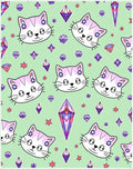 Cute Cat Gemstone Pattern Rug