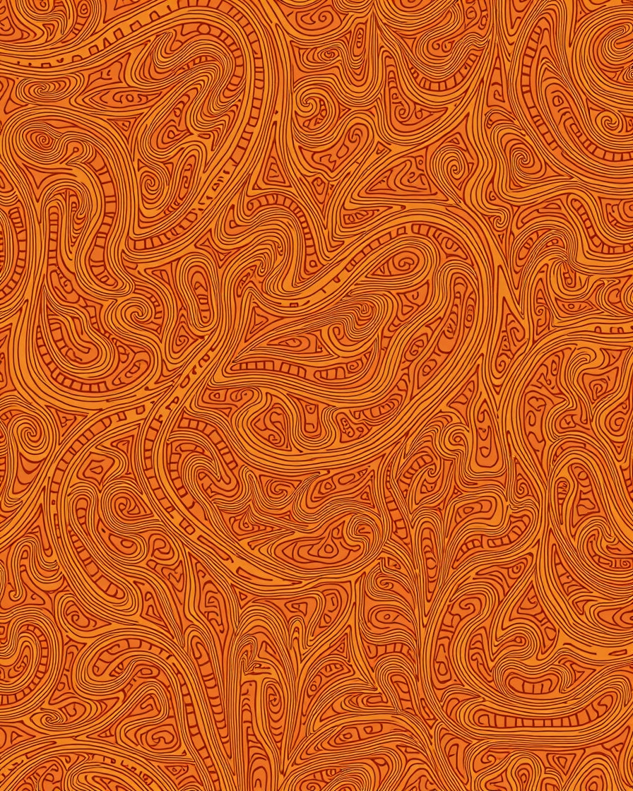 Intricate Swirls Orange Pattern Rug