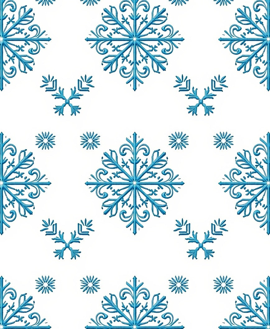 Icy Blue Snowflake Symmetry Rag Rug