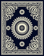 Cream Starburst Floral Motif Rug
