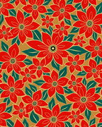 Bold Red Floral Pattern Design Rug