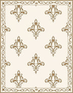 Classic Damask Scroll Pattern Rug