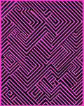 Graphic Maze Stripe Pattern Rug