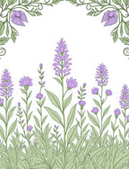 Purple Flower Garden With Green Vines Rug