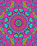 Vibrant Psychedelic Mandala Pattern Rug