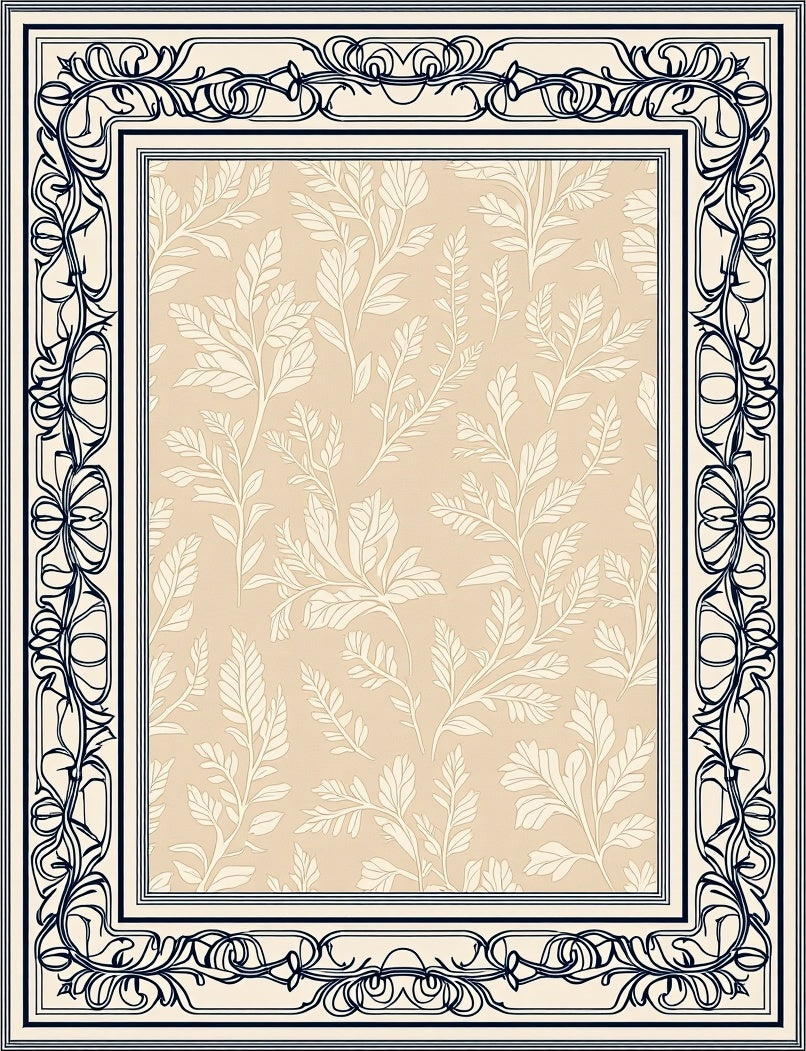 Art Nouveau Floral Border Rug