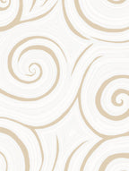 Abstract Swirls Beige White Design Rug