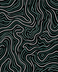 Abstract Teal White Wavy Lines Rug
