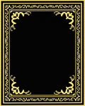 Black Gold Ornate Vintage Border Rug