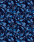 Blue Floral Vine Pattern Rug