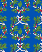 Festive Blue Holly Berry Garland Rug