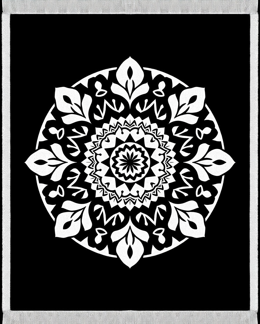 Black and White Mandala Art Rug