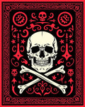 Edgy Skull Bones Pattern Rug