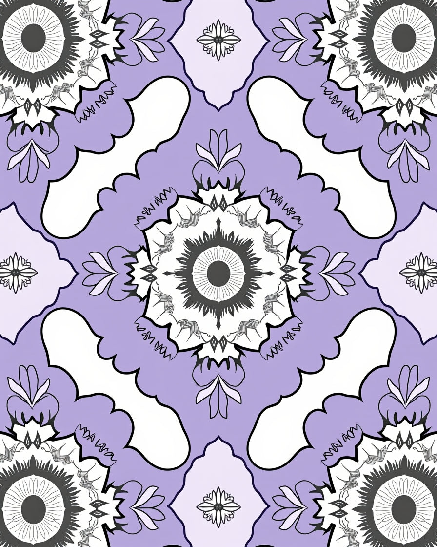 Mandala Floral Lavender Pattern Rug