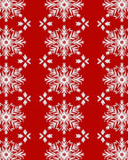 Bold Red White Snowflake Repeat Rug