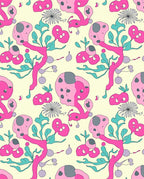 Whimsical Pink And Teal Abstract Pattern Rug