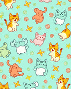 Cute Cats And Stars Pattern Rug