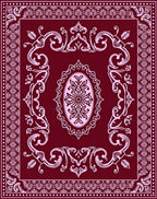 Ornate Floral Oval Regal Rug