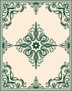 Elegant Scrollwork Frame Design Rug