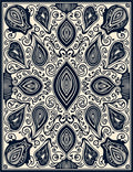 Ornate Paisley Scrollwork Design Rug