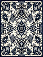 Ornate Paisley Scrollwork Design Rug