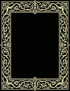 Ornate Scrollwork Black Cream Border Rug