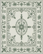Classic Floral Ornamental Border Design Rug