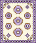 Purple Gold Floral Medallion Border Rug