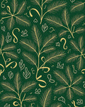 Green Gold Botanical Sketch Rug