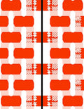 Orange Plaid Rounded Rectangles Design Rug