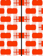 Orange Plaid Rounded Rectangles Design Rug