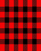Bold Red Black Checkered Pattern Rug