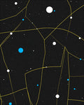 Cosmic Yellow Constellation Pattern Rug