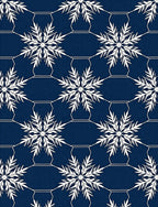 Winter Snowflake Geometric Pattern Rug
