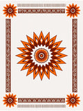Geometric Sunburst Tile Frame Rug